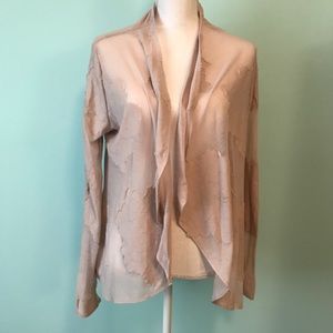 Deletta Anthropologie Dusty Rose Cardigan Flowers